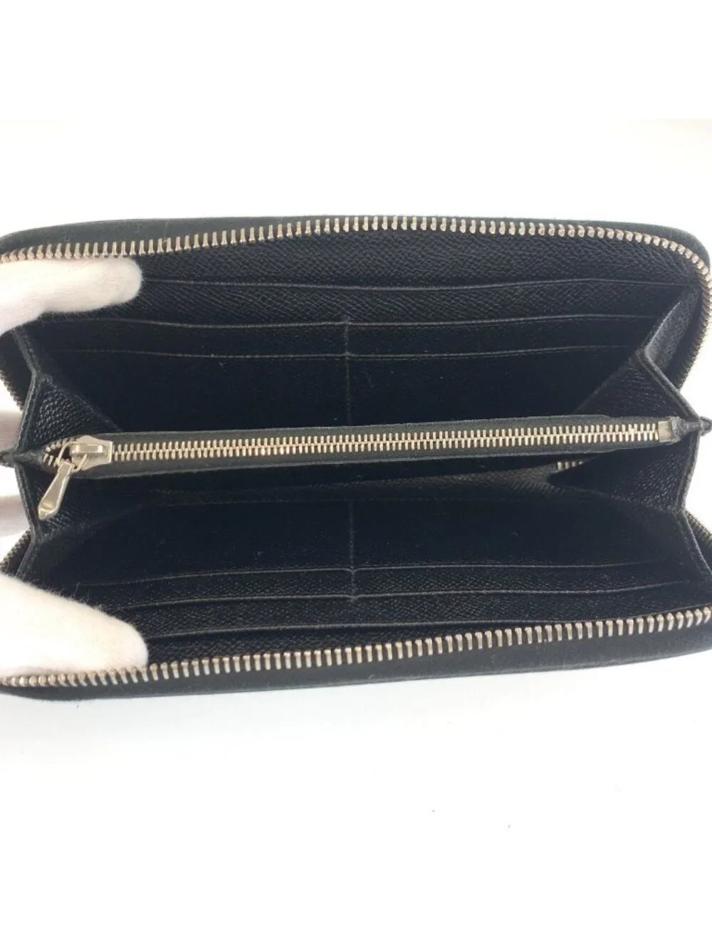 Bvlgari Black Silver Leather Wallet